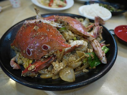 炒三點蟹